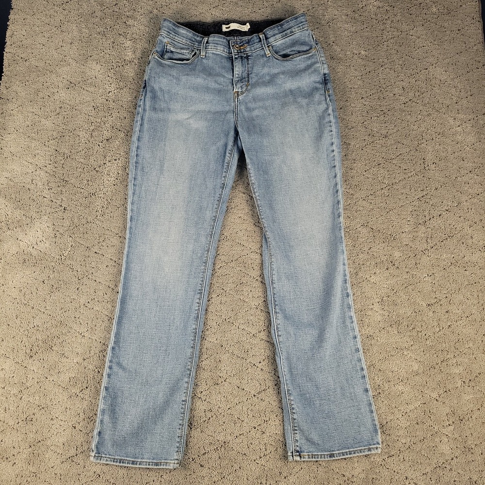 Levis 525 Jeans Womens 8 Blue Perfect Waist Straight Leg Mid Rise Stretch Denim